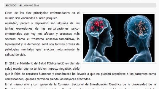 Impresión de pantalla de la nota publicada