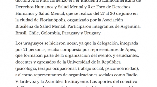 Impresión de pantalla de la nota publicada en el portal de La Diaria