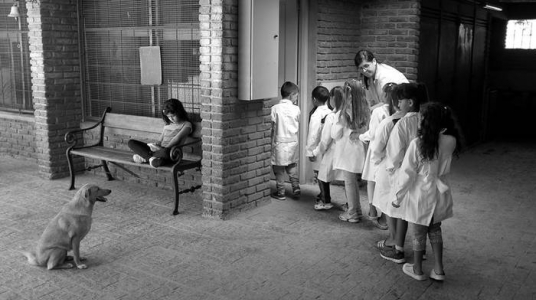 Primer día de clases. Escuela 355 de Paso de la Arena. Foto: Pablo Vignali (archivo, marzo de 2017) Foto de La Diaria