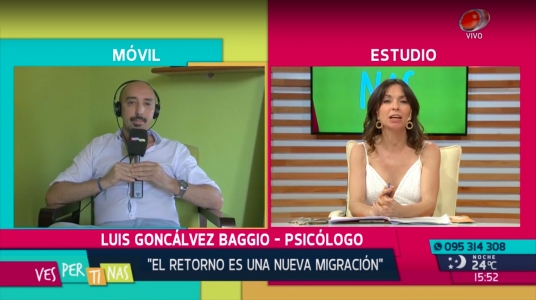 impresión de pantalla de la entrevista al docente Luis Gonçalvez Boggio