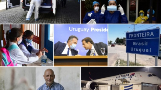 Collage de fotografías a dos años del inicio de la pandemia.