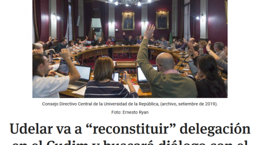 "Udelar va a 'reconstituir' delegación en el Cudim y buscará diálogo con el gobierno sobre conducción de instituciones científicas"