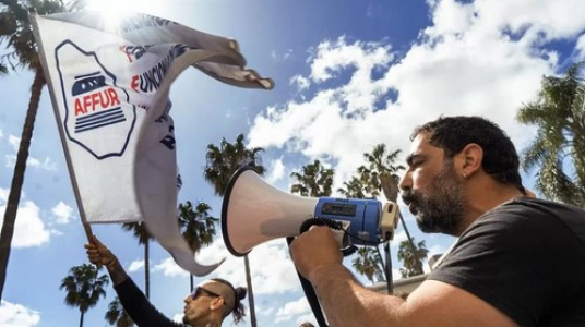 Concentración de funcionarios universitarios frente al Ministerio de Trabajo y Seguridad Social, el 5 de octubre. MAGDALENA GUTIÉRREZ