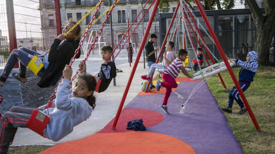   Plaza de deportes 1, en la Ciudad Vieja (archivo, abril de 2019).  Foto: Mariana Greif
