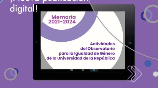 imagen de difusión de las Memorias del Observatorio para la Igualdad de Género en la Udelar 