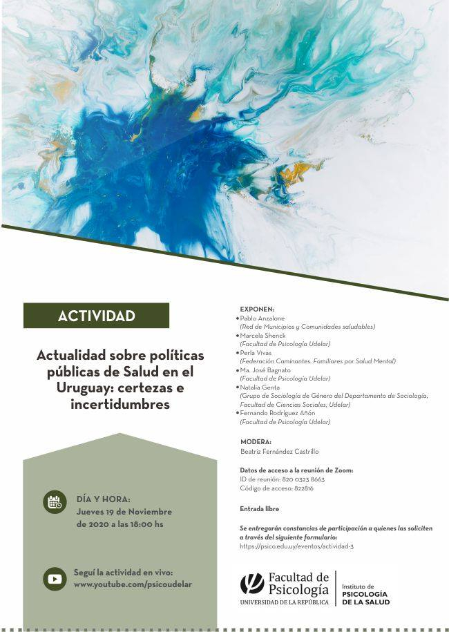 Actividad: Actualidad sobre políticas públicas de Salud en el Uruguay: certezas e incertidumbres