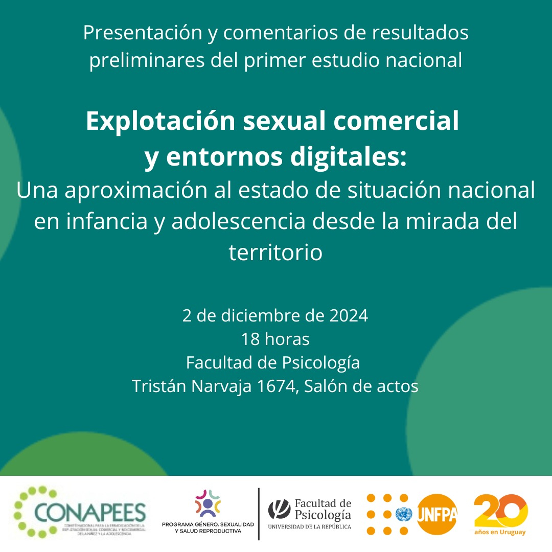 Presentación y comentarios de resultados preliminares del primer estudio nacional Explotación sexual comercial y entornos digitales
