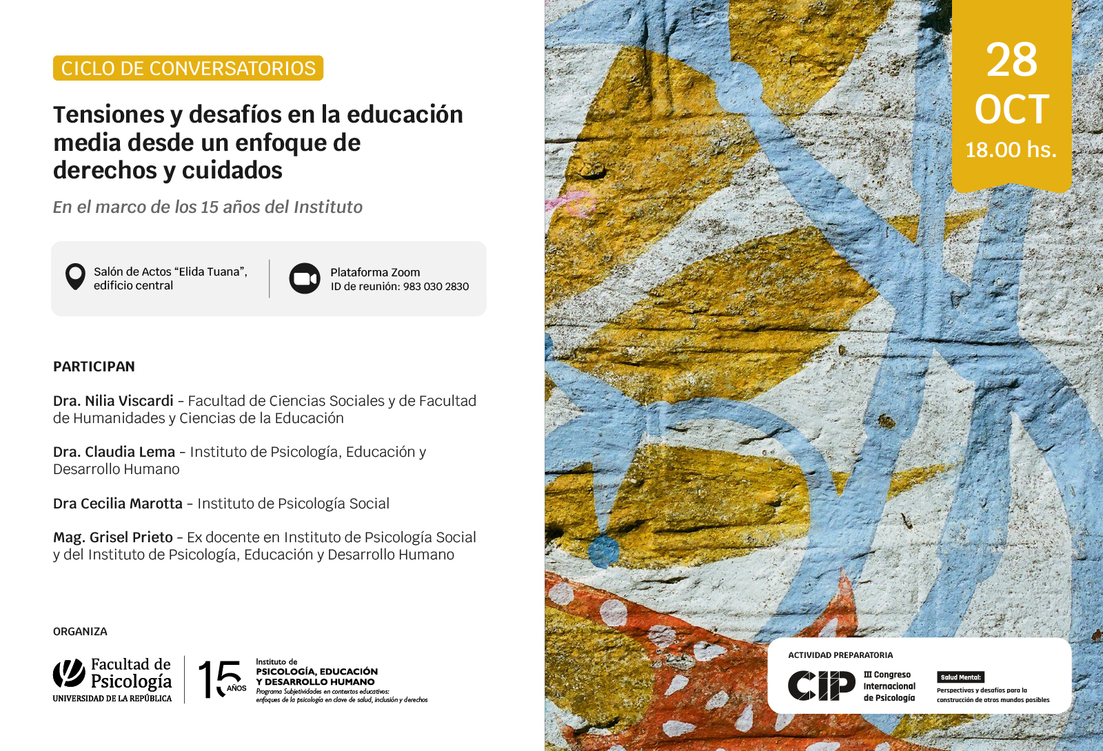 afiche de difusión de la actividad