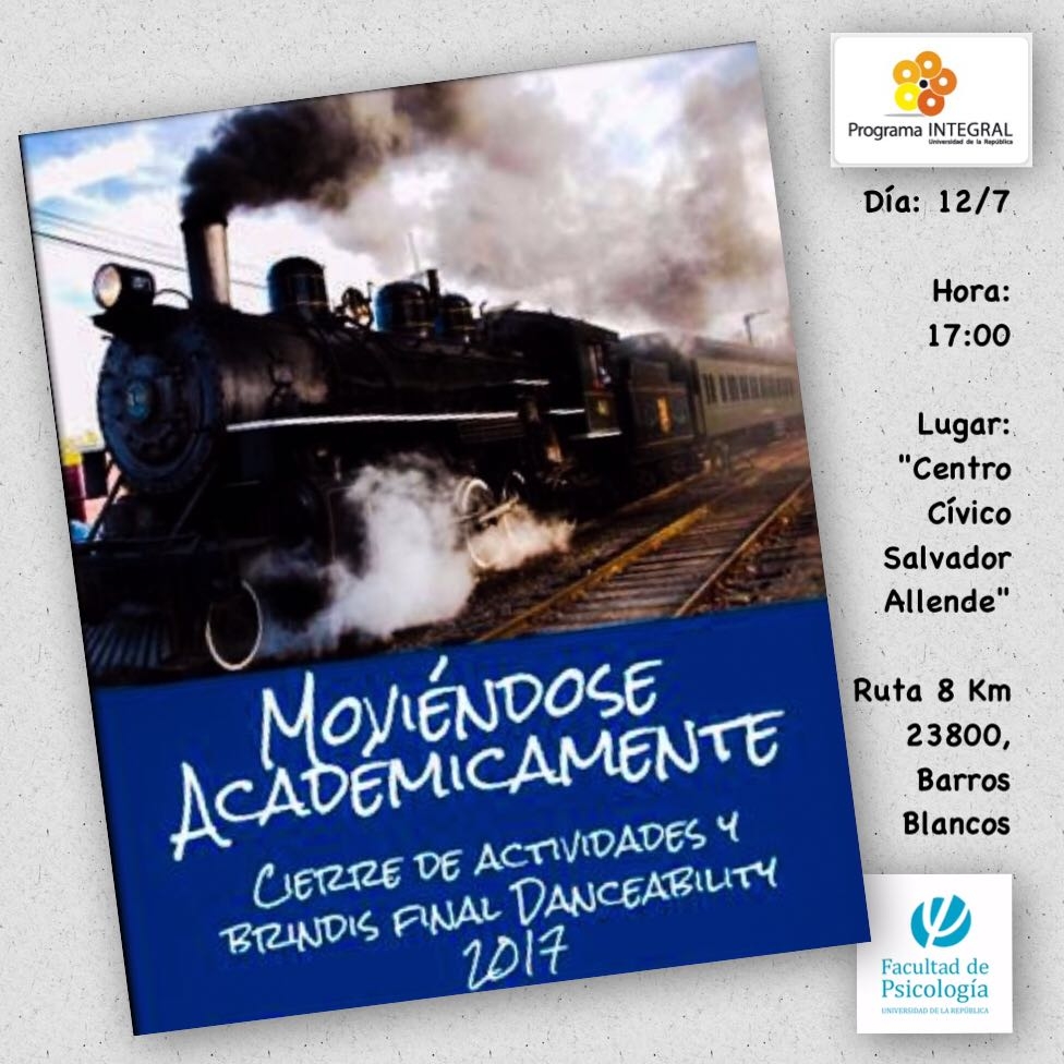 Afiche de difusión de la actividad incluyendo isologotipos del Programa Integral y la Facultad de Psicología