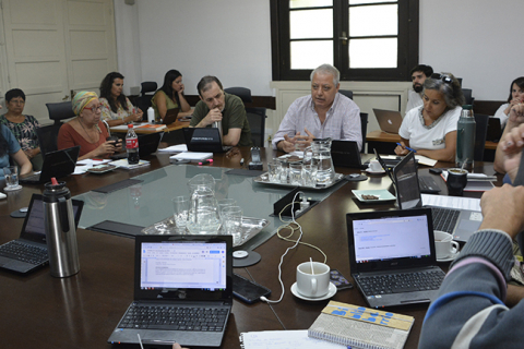 Fotografía tomada durante la sesión del Consejo de la Facultad de Psicología