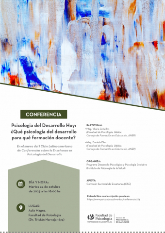 Suspensión de la Conferencia "Psicología del Desarrollo Hoy: ¿Qué psicología del desarrollo para qué formación docente?"