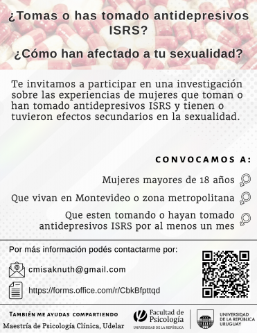 Voluntarias para estudio sobre antidepresivos y sexualidad