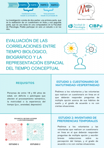 Voluntarios/as para investigar cómo pensamos el tiempo biológico y el tiempo biográfico