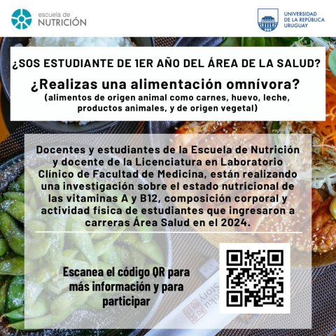 Imagen de difusión de la Convocatoria para participar de estudio en Nutrición 