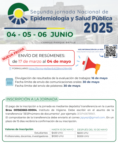 Convocatoria a presentación de trabajos: Segunda Jornada de Epidemiología y Salud Pública en Uruguay