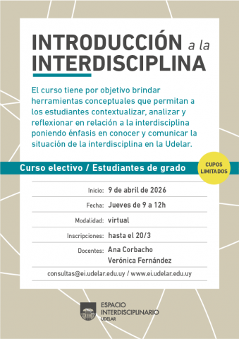 Afiche de difusión del curso Introducción a la Interdisciplina 2026