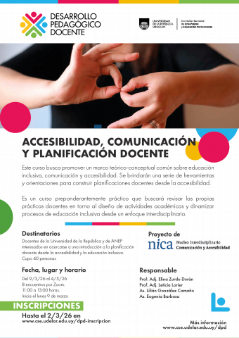 Curso "Accesibilidad, comunicación y planificación docente"
